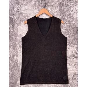 Akris Top 12 Womens Golden Silk Metallic Knit Tank Blouse